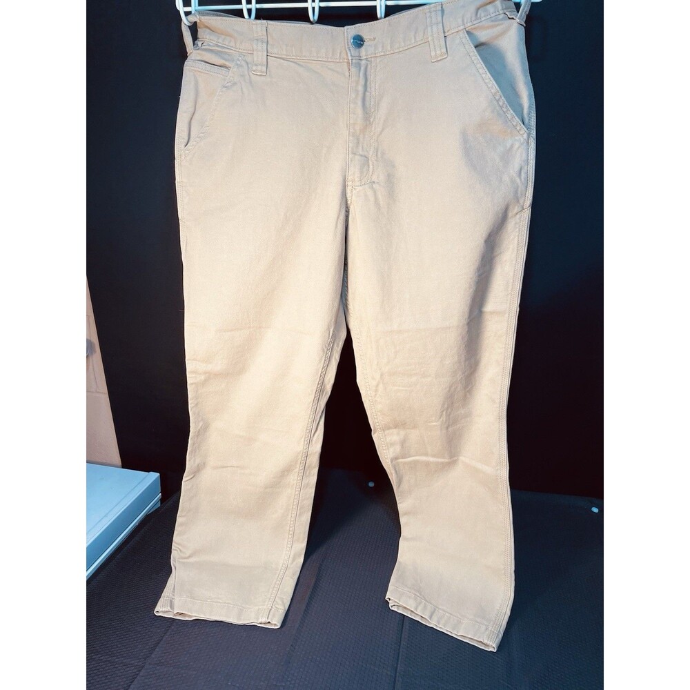 Carhartt Men's Rugged Flex Relaxed Fit Canvas Pant Dark Khaki Size 36x30 0494 - Picture 1 of 7